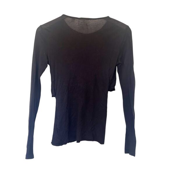 Cheap Monday Black Tie Distressed Long Sleeve Shirt Sz XS - Picture 3 of 3